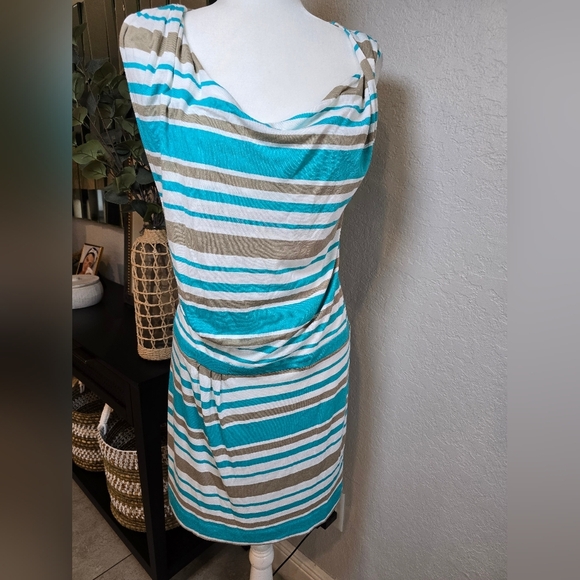 MNG By Mango Asymmetrical Stripes Mini Dress Size S - Picture 1 of 8
